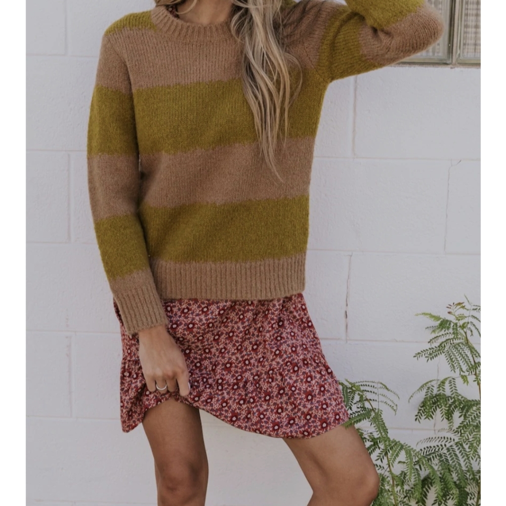 Brand New Roolee Protea Striped Sweater